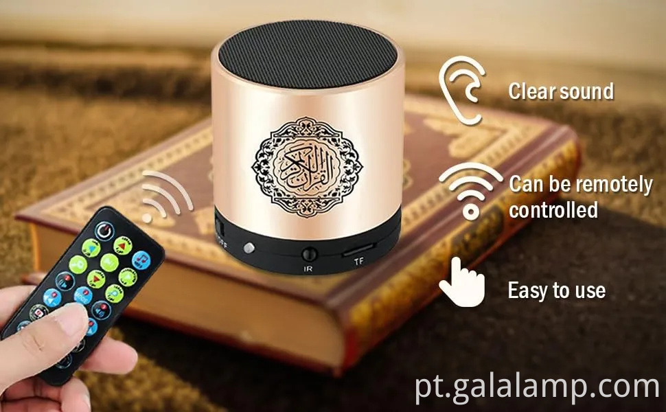 Orador digital do Alcorão com MP3 player recarregável e controle remoto